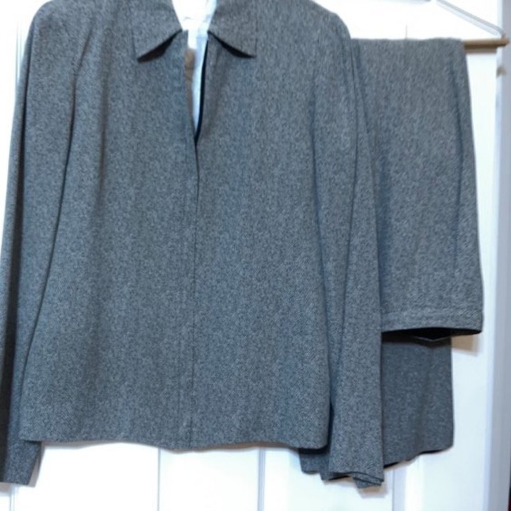 Light Gray and Black pant suit